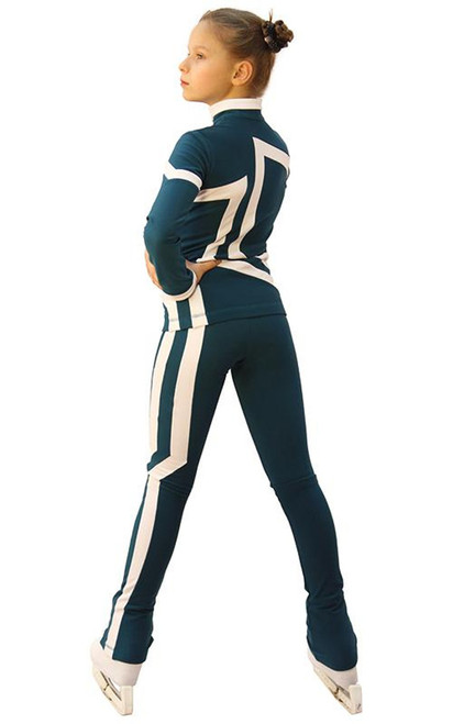 IceDress Figure Skating Outfit - Thermal - Vanguard - Sport (Dark Blue with White) 3rd view