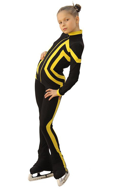 IceDress Figure Skating Outfit - Thermal - Vanguard - Sport (Black with Yellow) 3rd view