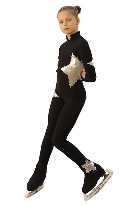 IceDress Figure Skating Outfit - Thermal - Little Star (Black with Silver) 2nd view