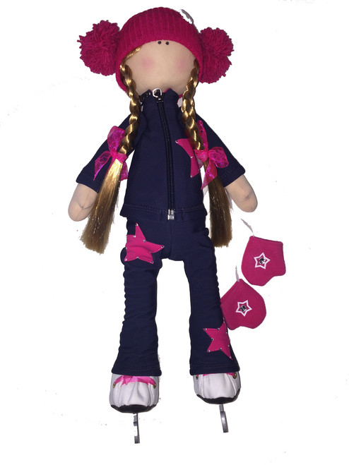 Tilda Doll by IceDress- Figure Skater - Star Outfit  with Pants (Dark Blue)