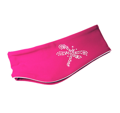 IceDress - Thermal Figure Skating Headband "Shine" with Rhinestones (Fuchsia)
