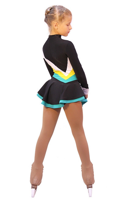 IceDress Figure Skating Dress - Thermal - Camel Spin (White, Yellow, Mint) 4th view