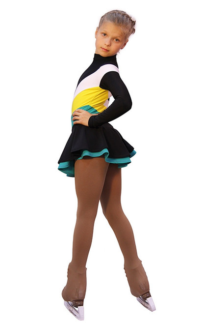 IceDress Figure Skating Dress - Thermal - Camel Spin (White, Yellow, Mint)