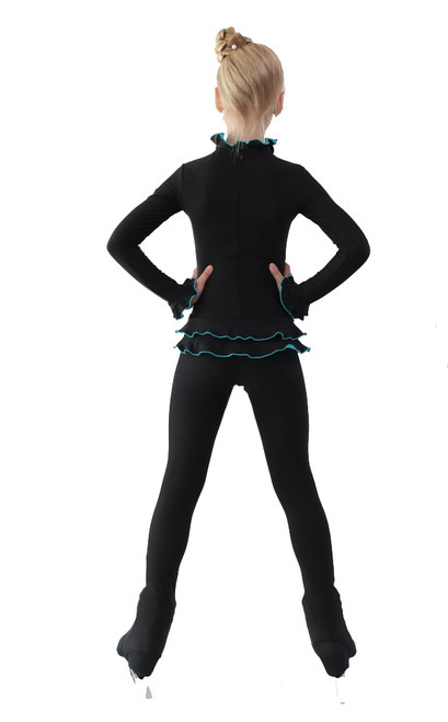 IceDress Figure Skating Outfit - Thermal - Minx (Black with Turquoise)
