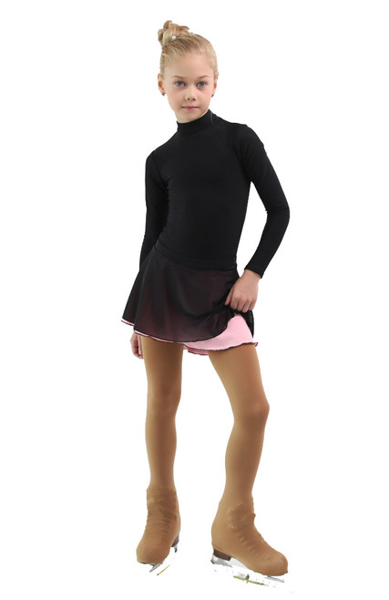 IceDress - Figure Skating Skirts - Harmony (Black with Light Pink )