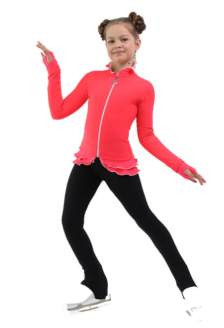 IceDress Figure Skating Jacket - Thermal - Minx (Coral, White. Black)