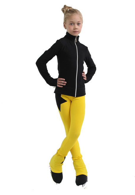 IceDress Figure Skating Jacket - Thermal - Disco Dance (Black with Yellow)