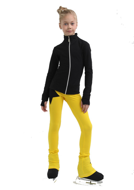 IceDress Figure Skating Jacket - Thermal - Disco Dance (Black with Yellow)