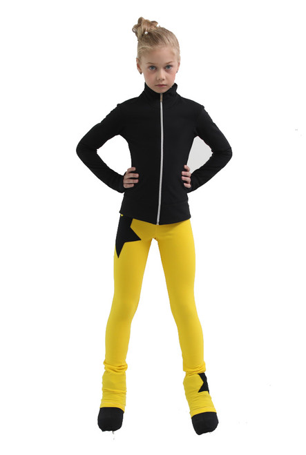 IceDress Figure Skating Jacket - Thermal - Disco Dance (Black with Yellow)