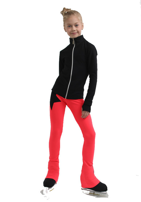 IceDress Figure Skating Jacket - Thermal - Disco Dance (Black with Hot Coral)
