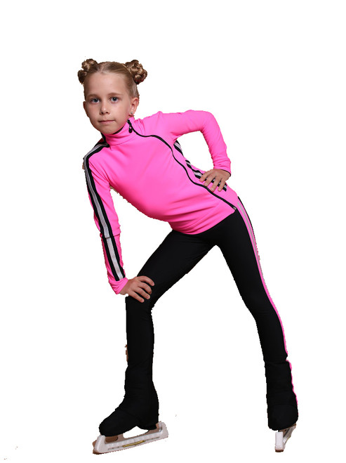 IceDress Figure Skating Outfit - Thermal - Olympus (Hot Pink and Black)