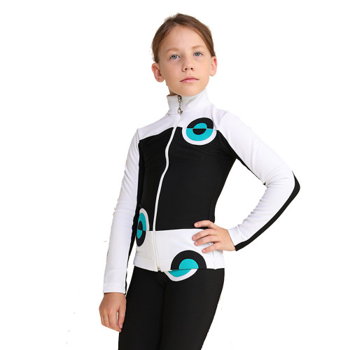 IceDress Figure Skating Jacket - Thermal - Bubble Gum (Black, White, Turquoise)