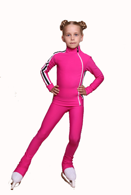 IceDress Figure Skating Jacket - Thermal - Olympus (Fuchsia with White lamps)