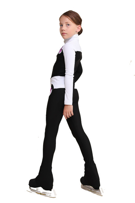 IceDress Figure Skating Pants - Thermal - Bubble Gum (Black, White, Purple)
