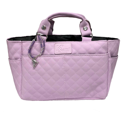 Kami-So Ice Skating Rink Tote (Lilac) with Beaded Blue Bracelet