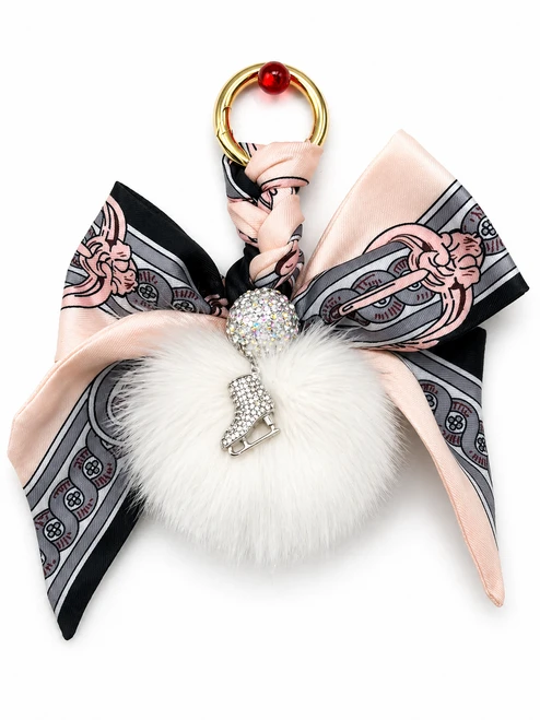 Bow Keychain - White
