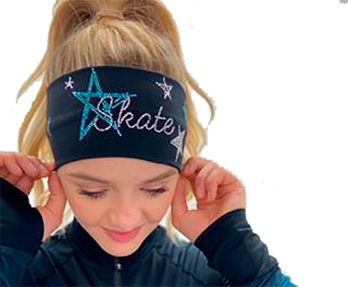 Elite Xpression - Black Skate Like a Star Headband - Turquoise