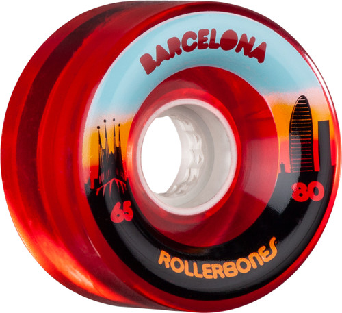 Rollerbones Outdoor Roller Skate Wheels - Barcelona  (65mm, 80a, Set of 8)