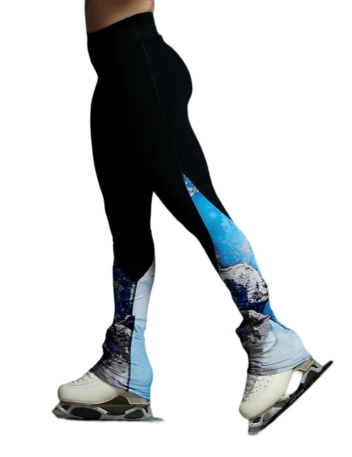 Elite Xpression - High Waist Black Legging - Marbled Blue