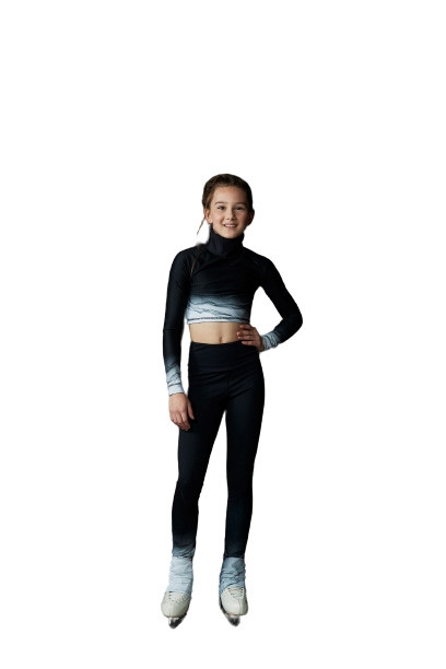 Elite Xpression -  Turtleneck Marble Grey Crop Top
