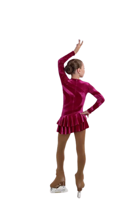 IceDress Figure Skating Dress - Thermal - Serpentine (Fuchsia)