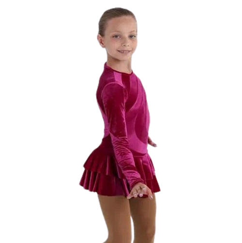 IceDress Figure Skating Dress - Thermal - Serpentine (Fuchsia)