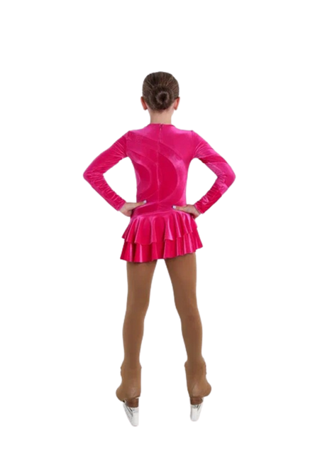 IceDress Figure Skating Dress - Thermal - Serpentine (Hot Pink)