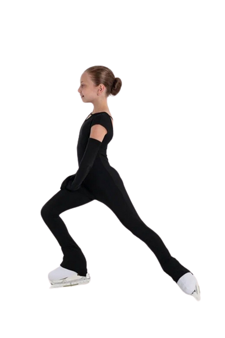 IceDress - Thermal Figure Skating  Overalls -"Charm" Black (Complete with Gloves)