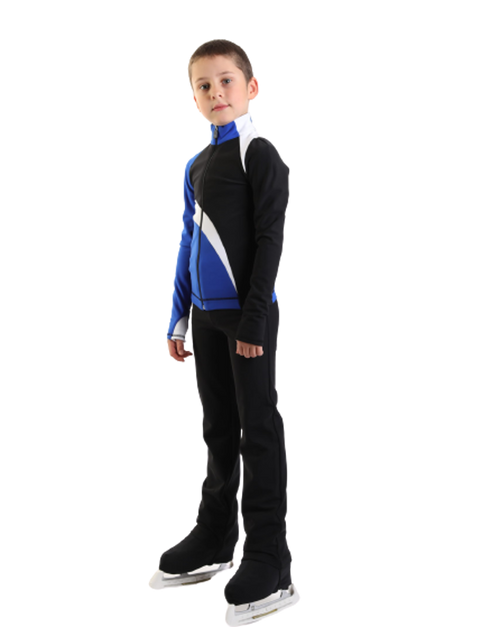 IceDress - Thermal Figure Skating  Outfit - "Split" (Cornflower/Black/White) for Boys