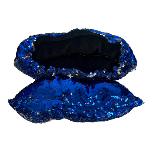 Kami So Metallic Flip Sequin Figure Skating Soakers - Blue, Silver