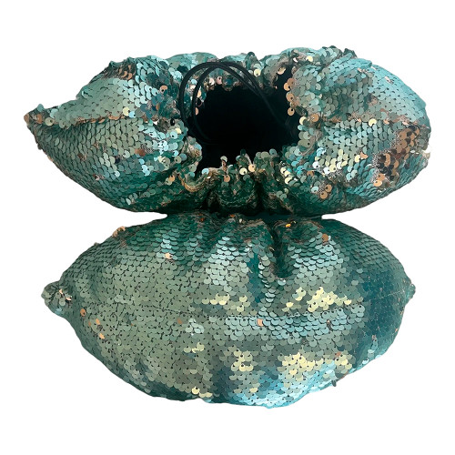 Kami So Metallic Flip Sequin Figure Skating Soakers - Teal, Silver