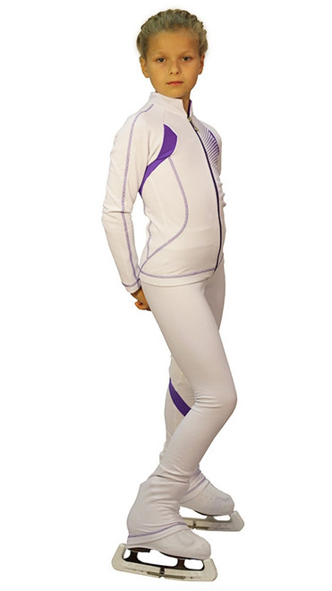 IceDress Figure Skating Outfit - Thermal -Euler (White and Purple)