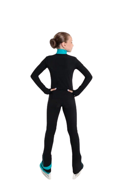 Special Deal -IceDress - Thermal Ice Skating  Outfit - "Rays" (Size CXS, Black with Mint)