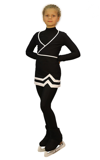 IceDress - Figure Skating Skirt s -Line (Black and White)