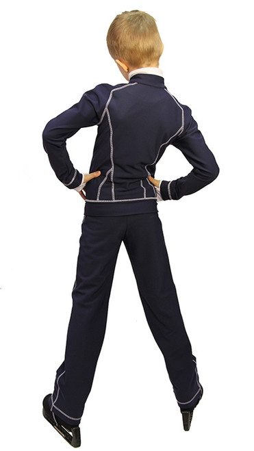 IceDress Figure Skating Pants - Todes for Boys(Gray with White Line)