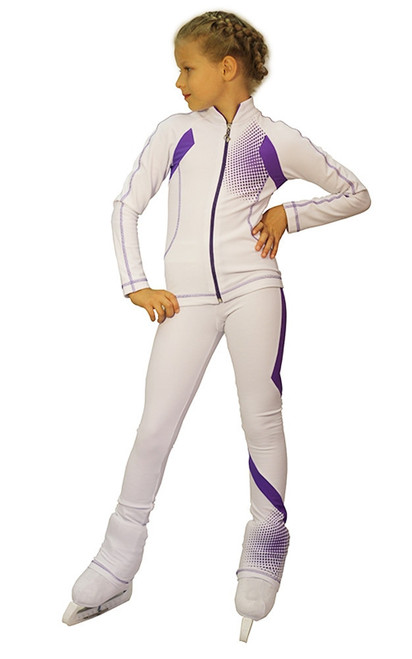 IceDress Figure Skating Pants -Euler (White and Purple)