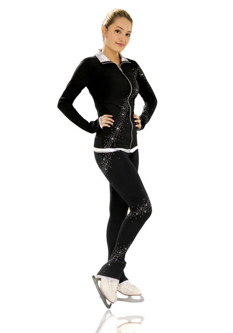 Kami-So Figure Skating Pants - Crystal Spiral Turquoise 3rd view