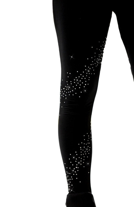 Kami-So Figure Skating Pants - Crystal Spiral Turquoise 5th view