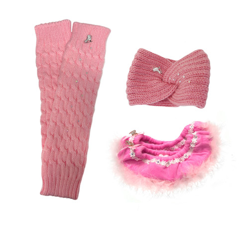 Special Deal - Melrose Figure Skating Warmers, Figure Skating Headband, The Sassy  Figure Skating Soakers - Pink