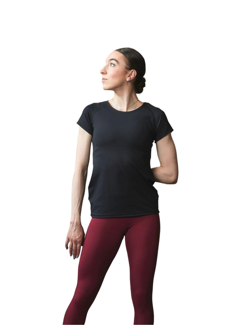 Elite Xpression - Black performance short sleeve shirt with mesh insert - Ombre Pink