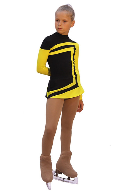 IceDress Figure Skating Dress-Thermal -  Avangard (Black with Yellow)