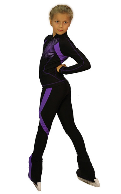 IceDress Figure Skating Jacket -Euler (Black and Purple)