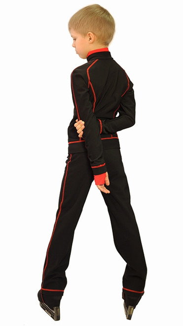 Holiday Deal - IceDress Ice Skating Thermal Jacket - Todes for Boys(Size AS, Black with Red Line)