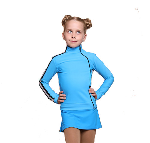 IceDress Figure Skating Jacket - Thermal - Olympus (Blue with Black lamps)