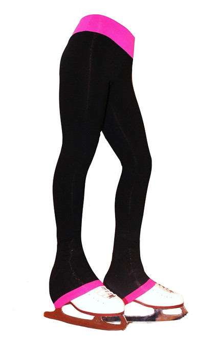 Supplex Ice Skating Pants with Pink Waistband/Cuffs