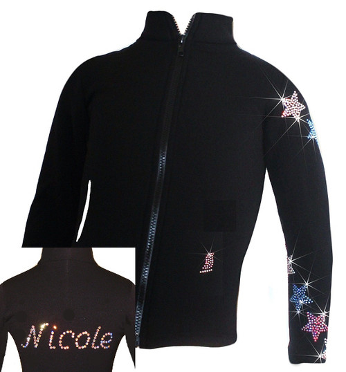 Personalized Ice skating jacket "USA Stars" design