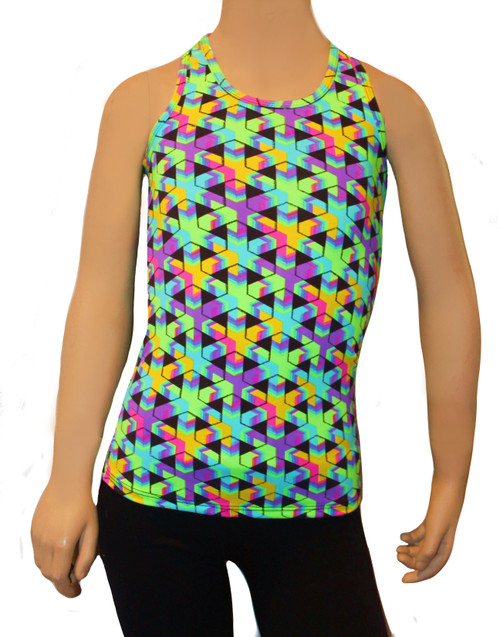 Ice Skating Tank Top - Puzzled Green
