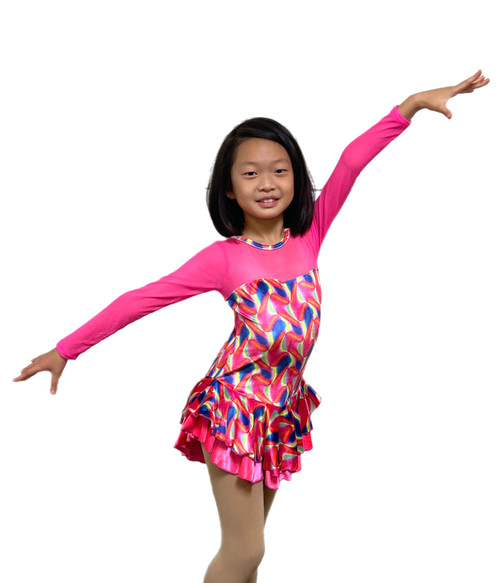 Neon Velvet Ice Skating Dress - Pink Candy