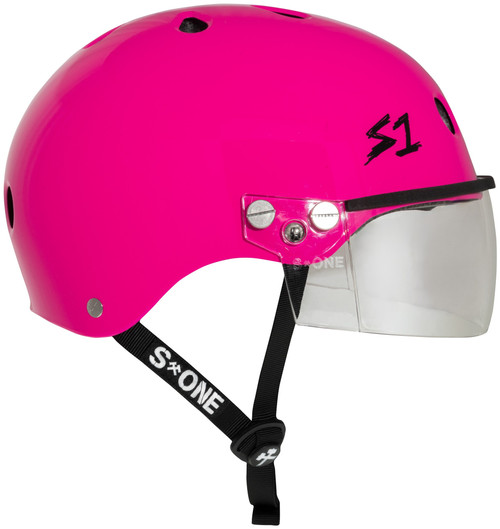 S1 Visor Lifer Helmet - Hot Pink Gloss w/ Clear Visor