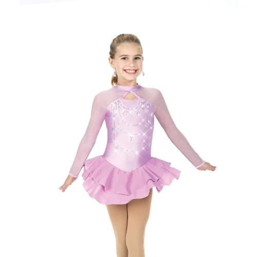 Jerry's Ice Skating Dress - Aurora AJ347 Strands of Crystals Dress - Pale Orchid